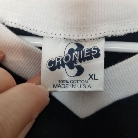 VTG Cronies Mens XL Black Short Sleeves V-Neck Cur - Picture 5 of 6